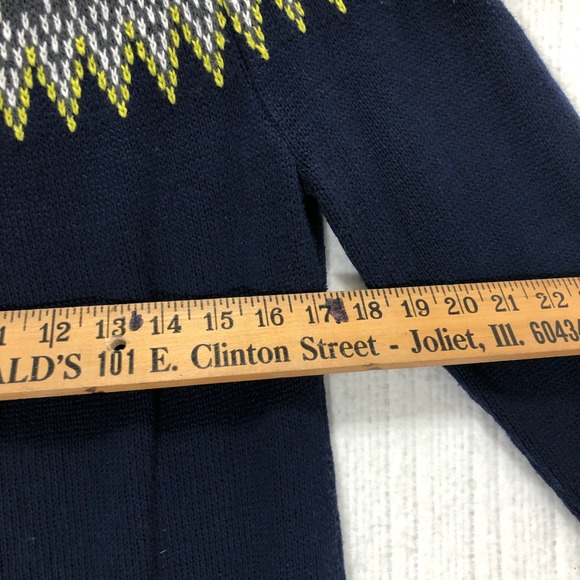 Old Navy Womens Navy Blue Fair Isle Yoke Crewneck Sweater Size L Cotton Blend - Picture 8 of 8